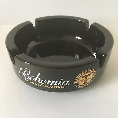BOHEMIA Old Style Beer Round Black Glass Ashtray Trindade Brewery Portugal RARE • $27.76