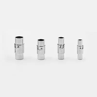 £6.35 • Buy Silver Tone Barrel Magnetic Clasp End Caps Lock For 3mm 4mm 5mm 6mm Leather Cord