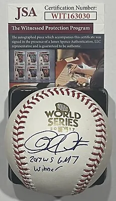 Charlie Morton Autographed 2017 World Series Baseball W/inscription & Coa-astros • £265.15