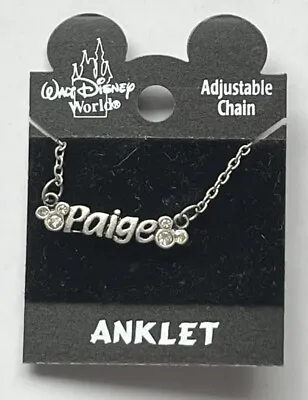 Genuine Disney Name PAIGE Ankle Bracelet Anklet Mickey Mouse Fits Up To 9  • $16