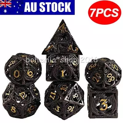 $31.99 • Buy 7X Metal Dice DND Set Role Playing D&D 7 Polyhedral Dice For Dungeons Dragons AU