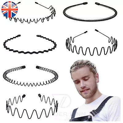 £3.33 • Buy Men Metal Headband With Teeth Wavy Hairband Hair Alice Hoop Sports Yoga Women