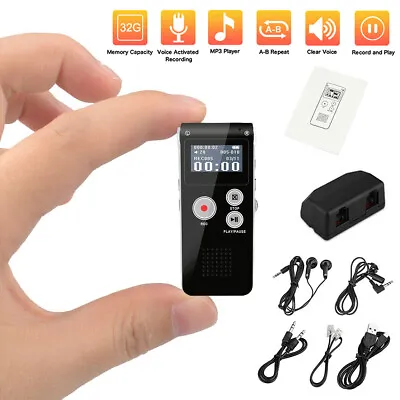 32 GB Mini Spy Audio Recorder Voice Activated Office Listening Device 300 Hours • $10.50