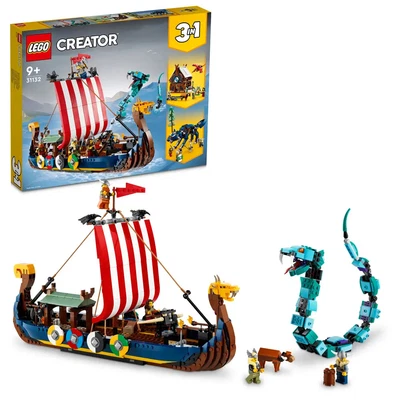 £88.95 • Buy LEGO Creator Viking Ship And The Midgard Serpent 1192 Piece Building Set Ages 9+