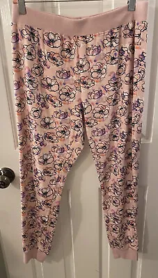 Vera Bradley Women’s Size M Pink Floral Cotton Knit Pajama Sleep Pants EUC • $12