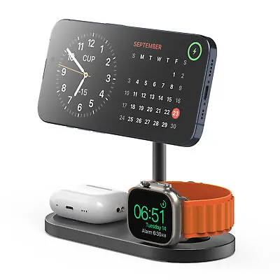 KUXIU X23 Pro 3-In-1 Magnetic Wireless Charger&Stand Kit For Apple Watch IPhone • £43.99