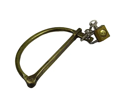 Military Lock Solid Brass Padlock With Padlock And Key Antique & Vintage • $49