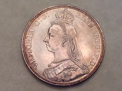 - 1887 Great Britain Victoria Golden Jubilee Crown Choice Uncirculated Unc • $1195