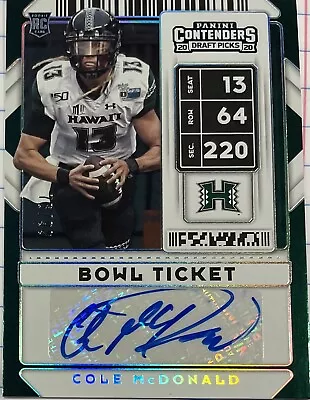 2020 Contenders Cole McDonald Auto /99! Foil! Hawaii Rainbow Warriors! SSP! • $49.99