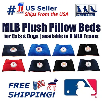 MLB Pet Plush Pillow Bed - Licensed Soft And Cozy Premium Pillow In 7 MLB Teams • $38.99