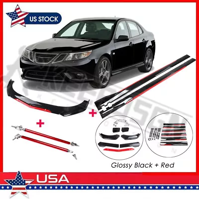 For Saab 9-3 Aero Front Bumper Lip Splitter Side Skirts Parts Body Kit Accessory • $179.99