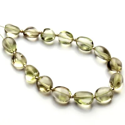 Natural Gem Prasiolite 10 To 11 Mm Size Smooth Nugget Beads Strand 7  • $12