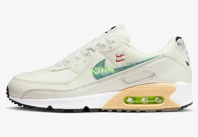 Woman's Nike Air Max 90 SE Summit White Trainers Sneaker Shoes D09850 100 UK-7.5 • £107.99
