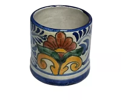 Vintage Pottery Talavera Handmade Hand Painted Mexican Pottery Succulent Pot • $22