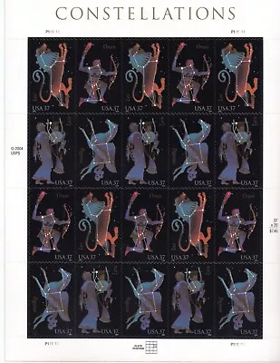 Scott #3945-48   Constellations    37 Cent               Souvenir  Sheet  Mnh • $7.50