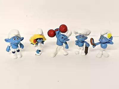 2011 Smurfs 5 Lot Of McDonald's Toys Panicky Baker Smurfette Hefty & Vanity • $7