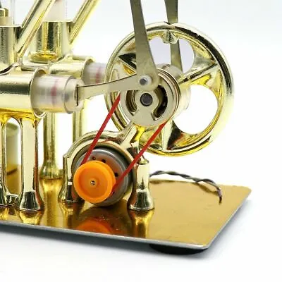 Double Cylinders Hot Air Stirling Engine Model Generator Motor Steam Power Toy • $56.69