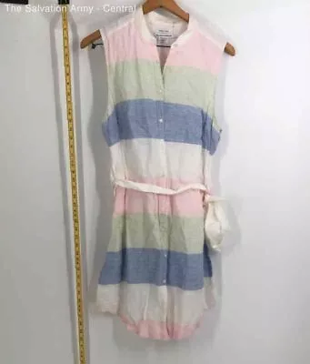 Island Company Womens Multicolor Colorblock Tanzania Shirt Dress Size Large • $7.99