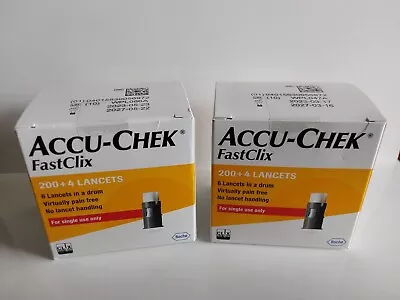 2x Accu-Chek FastClix 200+4 Lancets Exp 22/05/2027 + 16/03/2027 • £12