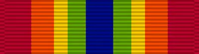 US Army Service Medal Ribbon On Bar / Red Orange Yellow Green Blue • £9.34