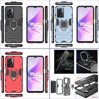 $9.39 • Buy For Oppo A57 5G, 3in1 Shockproof Rugged Grip Ring Car Holder Heavy Case +glass