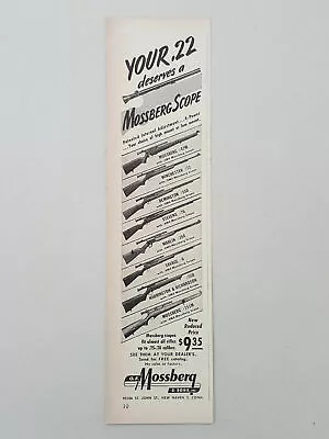 1949 O.F. Mossberg New Haven Rifle Scopes Hunting Optics Vtg Magazine Print Ad • $5