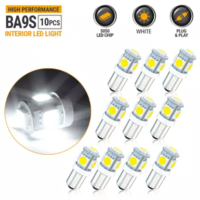 10Pcs 6V 6 Volt BA9S T4W 2835 1 LED Car Dash Map Light Side Parker Bulb White 6K • $10.90