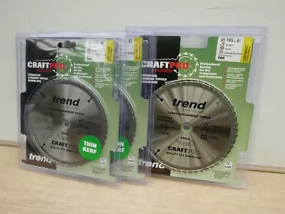 3 X Trend 165mm 52t Tct Thin Kerf Saw Blades Dewalt Dc390 Dcs391 Etc Csb/16552t  • £44.89