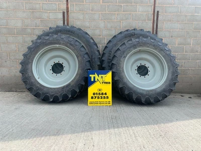 £2950 • Buy 380/90r50 & 380/85r38 Bkt Agrimax Tyres On Row Crop Wheels
