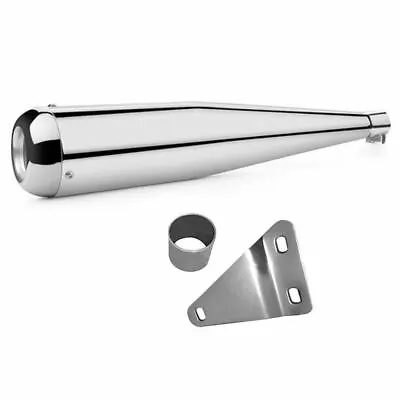 Fit For Royal Enfield Classic Reborn In Chrome  Megaphone Silencer Exhaust • £81.41