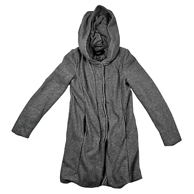 VERO MODA Coat Women's Slouch Hooded Snap 3/4 Zip Heather Gray Large • $27.99