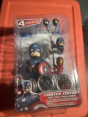 Marvel Captain America/Iron Man Body Knockers Civil War Gift Set Earbuds Hubsnap • $14