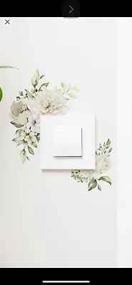 LIGHT SWITCH WALL Socket Decoration Wallpaper Flower White Spring Decor Hinch • £2.94
