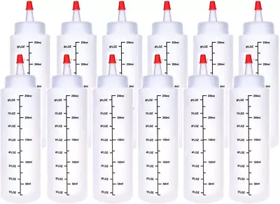 12 Pack 8 Oz Plastic Squeeze BottlesPolyethylene Durable PlasticClear Bottles... • $15.24