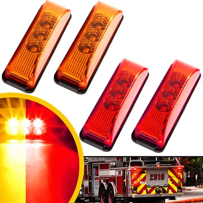 4 Yellow Red LED Truck Car Trailer RV Clearance 53mm Side Marker Light Car Parts • $12.99