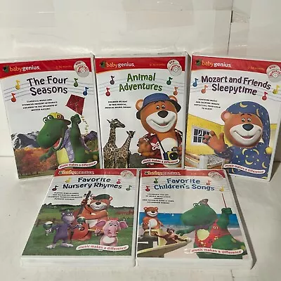 Baby Genius 5 DVD CD Lot (3 NEW SEALED) Animals Seasons Songs Nursery Rhymes • $20