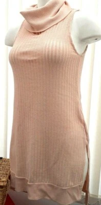 £10 • Buy  River Island  Peach Coloured Polo Necked Tunic Top With Slits Size 10 