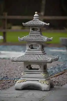 Three Tier Oriental Stone  Pagoda Koi Ornament • £259