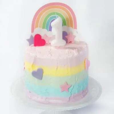 Pastel Rainbow Cake Topper | Childrens 1st Birthday Party Baby Shower Decoration • £5.95