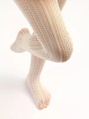 £6.99 • Buy New Mod / 60s Cream Lace Tights Up To Size 16 
