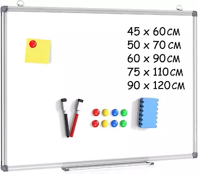 DOLLAR BOSS Magnetic Whiteboard 45 X 60 Cm Dry Erase White Board For Walls With  • £28.26