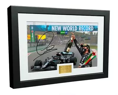 Signed Lewis Hamilton NEW WORLD RECORD Photo Photograph Autograph Picture Frame • £25