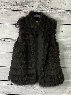 Michael Kors Vest Womens Large Brown Faux Fur Sleeveless Layered  Business Adult • $29.99