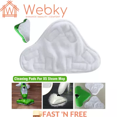 5PCS Stick On White Washable Cleaning Pads Microfiber For X5 Steam Mop H20 H2O • $49.99