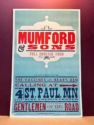 Mumford & Sons Full English Tour 2013 St Paul Mn HATCH SHOW PRiNt POsTER • $199.99