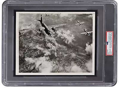 B-26 Marauders Bombing Over Belgium ORIG 1944 Aerial Photograph Aviation WW II • $499