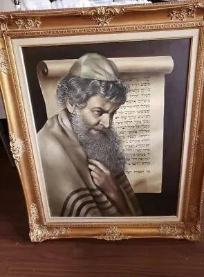 Roberto Lupetti Original Oil Painting Of  Rabbi • $1847.41
