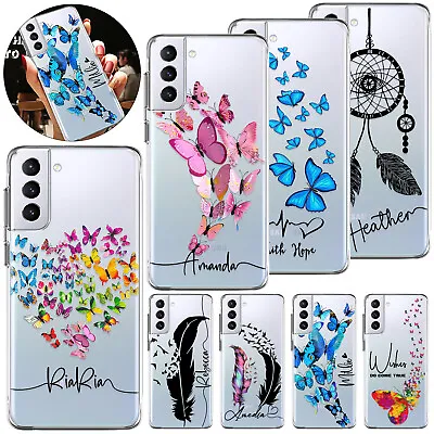 Butterfly Personalised Phone Case For Samsung Galaxy S23 S22 S21 S24 Clear Cover • £5.98