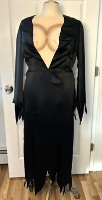 Elvira Dress With Shaded Chest Side Slit Fringe Costume Cosplay Size L • $29.99