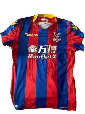 £55 • Buy Crystal Palace Signed 11 17/18 Home Shirt - U.K. Size M - (EU L) -